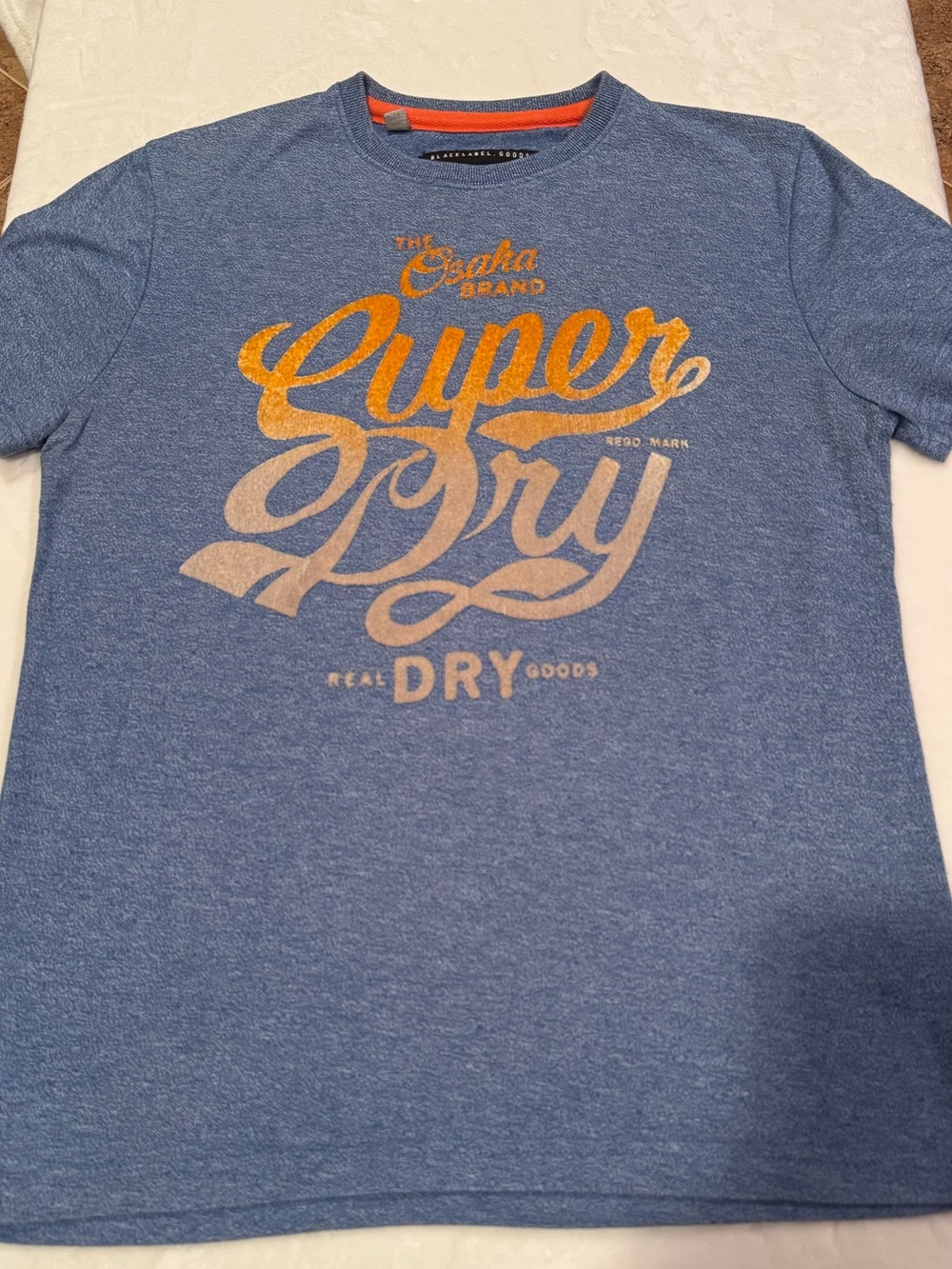 Superdry Men’s Heritage 13 Blue Short Sleeve Logo Tee Medium